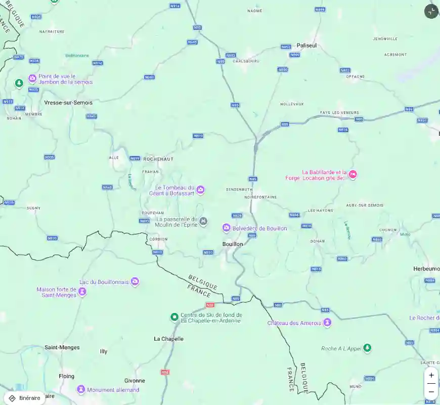 Carte du Point de Vue du Jambon de la Semois